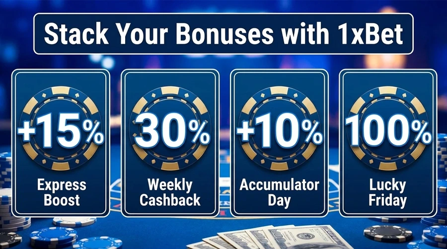 Other 1xBet bonuses available with promo code