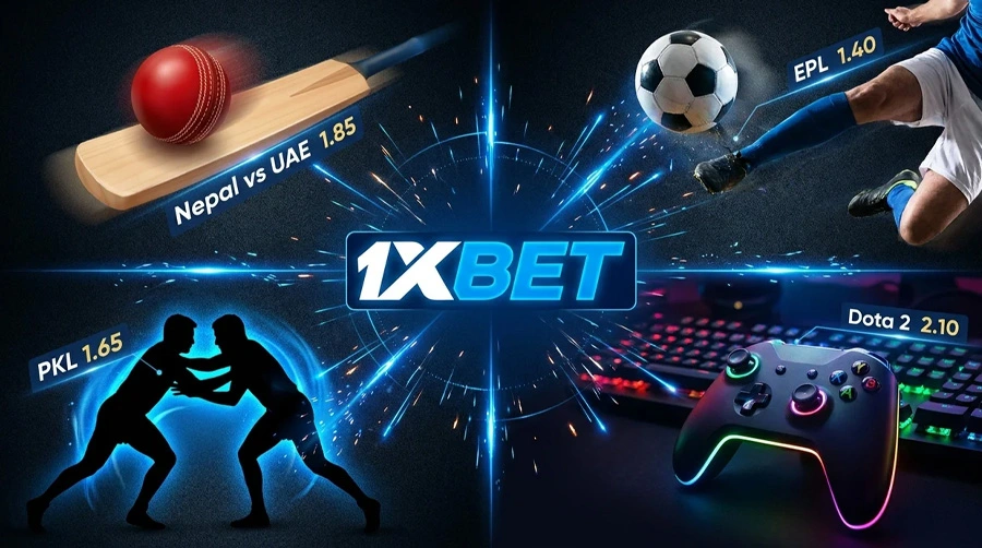 1xBet मा खेलकुद सट्टेबाजी बजारहरू — क्रिकेट, फुटबल, कबड्डी, इस्पोर्ट्स